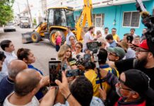 Alcaldesa Maryjose Gamboa inicia obras de pavimentación en las colonias Manlio Fabio Altamirano y Primero de Mayo Norte