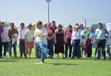Inaugura Rosa María cancha de futbol 7 del programa Mundial Social 2026