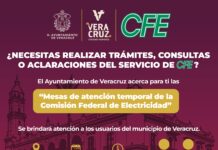 Acerca Ayuntamiento de Veracruz atención de CFE a las y los ciudadanos con módulo de asesorías