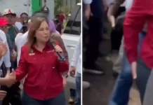 Critican a Rocío Nahle luego de saludar a un obrero de un ingenio y limpiarse la mano