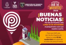 Suspende Ayuntamiento de Veracruz cobro de parquímetros este 2 de noviembre