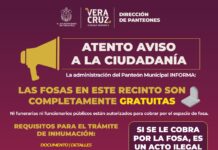 Fosas del Panteón Municipal son gratuitas; Ayuntamiento de Veracruz llama a denunciar cobros indebidos